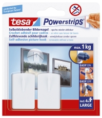 Powerstrips® Bilder-Nagel - ablösbar, Tragfähigkeit 1 kg, Rechteck, weiß