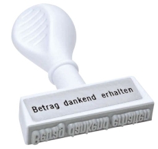 Stempel Text Betrag dankend erhalten - Abdruck 45 mm