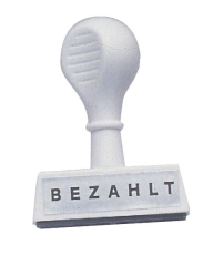 Stempel Text Bezahlt - Abdruck 45 mm