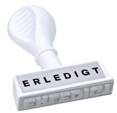 Stempel Text Erledigt - Abdruck 45 mm