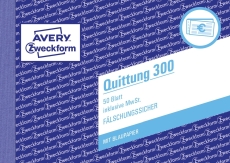 300 Quittung inkl. MwSt. - A6 quer, MP, BL, fälschungssicher, 50 Blatt