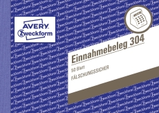 304 Einnahmebeleg, DIN A6 quer, fälschungssicher, 50 Blatt, grün