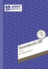 305 Kassenbericht, DIN A5, vorgelocht, 50 Blatt, weiß