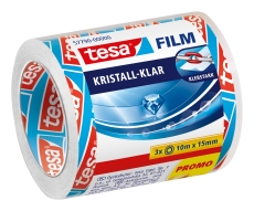 Klebefilm kristall-klar - 15 mm x 10 m, 3er Pack