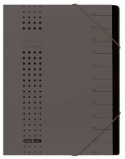 Ordnungsmappe chic - 12 Fächer, A4, Karton (RC), 450 g/qm, anthrazit