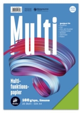 Multifunktionspapier 7X PLUS - A4, 160 g/qm, limone, 25 Blatt