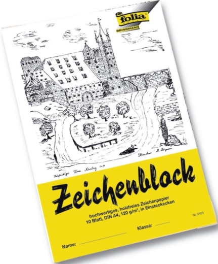 Zeichenblock mit Leinenecken 120g/qm, DIN A4, 10 Blatt