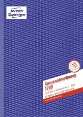 1768 Kassenabrechnung, DIN A4, mit MwSt.-Spalte, 2 x 40 Blatt, weiß, gelb