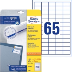 6121 Universal-Etiketten ultragrip - 38 x 21,2 mm, weiß, 1.950 Etiketten, permanent