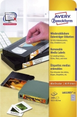 L6022REV-25 Etiketten für Data Cartridge, wiederablösbar, 63,5 x 8,5 mm, 25 Blatt/2.400 Etiketten, weiß