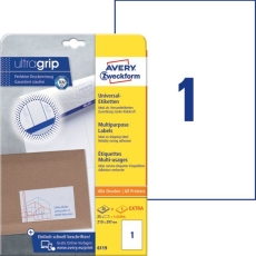 6119 Universal-Etiketten ultragrip - 210 x 297 mm, weiß, 30 Etiketten, permanent