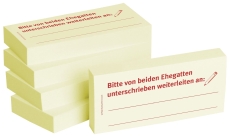 Haftnotizen Bitte von beiden Ehegatten unterschreiben weiterleiten an: - 75 x 35 mm, 5x 100 Blatt