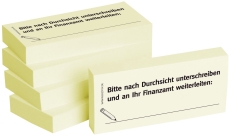 Haftnotizen Bitte nach Durchsicht unterschreiben und an Ihr Finanzamt weiterleiten: - 75 x 35 mm, 5x 100 Blatt