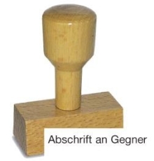 Vorgangsstempel - Abschrift an Gegner