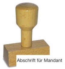 Vorgangsstempel - Abschrift für Mandant