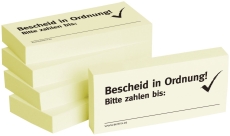 Haftnotizen Bescheid in Ordnung - 75 x 35 mm, 5x 100 Blatt