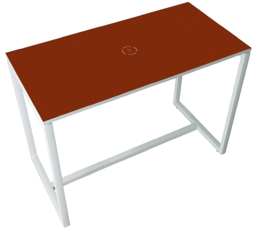 Stehtisch EasyDesk - 150 x 110 x 75 cm, weiß/rot