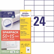 6605 Universal-Etiketten ultragrip - 70 x 37 mm, weiß, 1.560 Etiketten, permanent