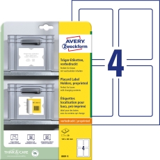 8001-5 Träger-Etiketten - 120 x 80 mm, weiß/hellgrau, 20 Etiketten, permanent