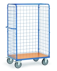 Paketwagen mit 3 Drahtgitterwänden - 1.000 x 700 mm, bis 600 kg