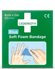 Pflaster Soft Foam Bandage - 2 m, blau, selbsthaftend