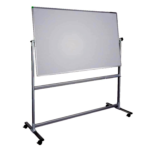 Whiteboard Mobil mit Drehfunktion U-Act!Line® Emaille, Alurahmen, 1200x900mm, weiß