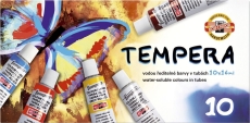 Malfarbe Tempera - 10 x 16ml Tuben, sortiert