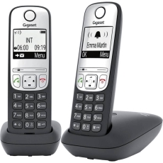 Schnurlostelefon A690 Duo mit Rufnummernanzeige, schwarz