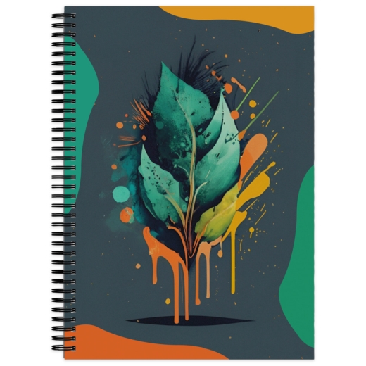 Spiral-Notizbuch Leaves, A4, 70g/m², 100 Blatt, 4 Lineaturen, sortiert