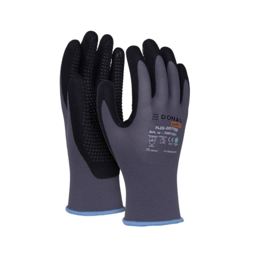 Arbeitshandschuh Professional, Größe 9=L, Noppen, Kategorie II, grau/schwarz