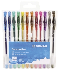 Gelschreiber - 12 Farben mit Glitter, Etui