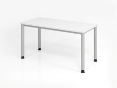 Hammerbacher Schreibtisch Mini Office H-Serie weiß/silber