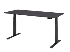 Schreibtisch C-Fuß elektrisch - 180 x 80 x 64-129 cm, höhenverstellbar, graphit/graphit