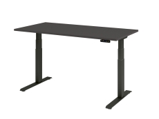 Schreibtisch C-Fuß elektrisch - 160 x 80 x 64-129 cm, höhenverstellbar, graphit/graphit, Montageservice