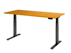 Schreibtisch C-Fuß elektrisch - 180 x 80 x 64-129 cm, höhenverstellbar, Ahorn/silber, Montageservice