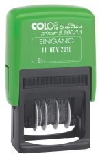 Green Line S260L - Datumstempel, Eingang, 45 x 24 mm, blau/rot