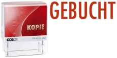 Stempel 20L GEBUCHT - 38 x 14 mm, selbstfärbend, rot, 1-zeilig, Kunststoff