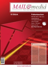 Faltentaschen - B4, ohne Fenster, 40 mm-Falte, Klotzboden, haftklebend, braun, 150 g/qm, 10 Stück