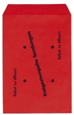 Freistempler-Taschen B4 , 100 g/qm, rot , 250 Stück