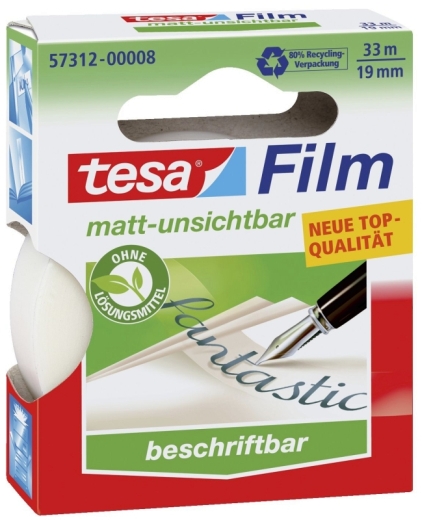 Klebefilm matt-unsichtbar - beschriftbar, 19 mm x 33 m