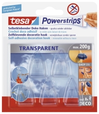 Powerstrips® Deco-Haken - ablösbar, Tragfähigkeit 200 g, transparent