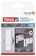 Powerstrips® Klebestreifen - ablösbar, Tragfähigkeit 1 kg, weiß, 6 Stück