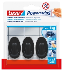 Powerstrips® Systemhaken - ablösbar, S Oval schwarz Small 1 kg