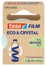 Klebefilm PET Eco & Crystal - 19mm x 10m, kristallklar