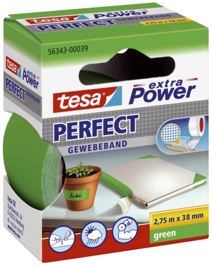 Gewebeklebeband extra Power Perfect - 2,75 m x 38 mm, grün