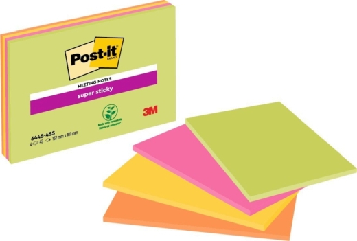 Meeting Notes Neon - 152 x 101 mm, 4 x 45 Blatt