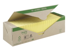 Haftnotizblock Recycling Notes - 76 x 76 mm, gelb, 24x 100 Blatt