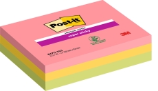 Haftnotizblock Super Sticky Meeting Notes - 203 x 152 mm, neonfarben, 3x 75 Blatt