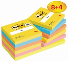 Haftnotizblock Energetic - 76 x 76 mm, 8+4 Block x 100 Blatt, sortiert