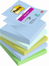 Haftnotizblock Super Sticky Z-Notes Oasis Collection - 76 x 76 mm, sortiert, 5x 90 Blatt